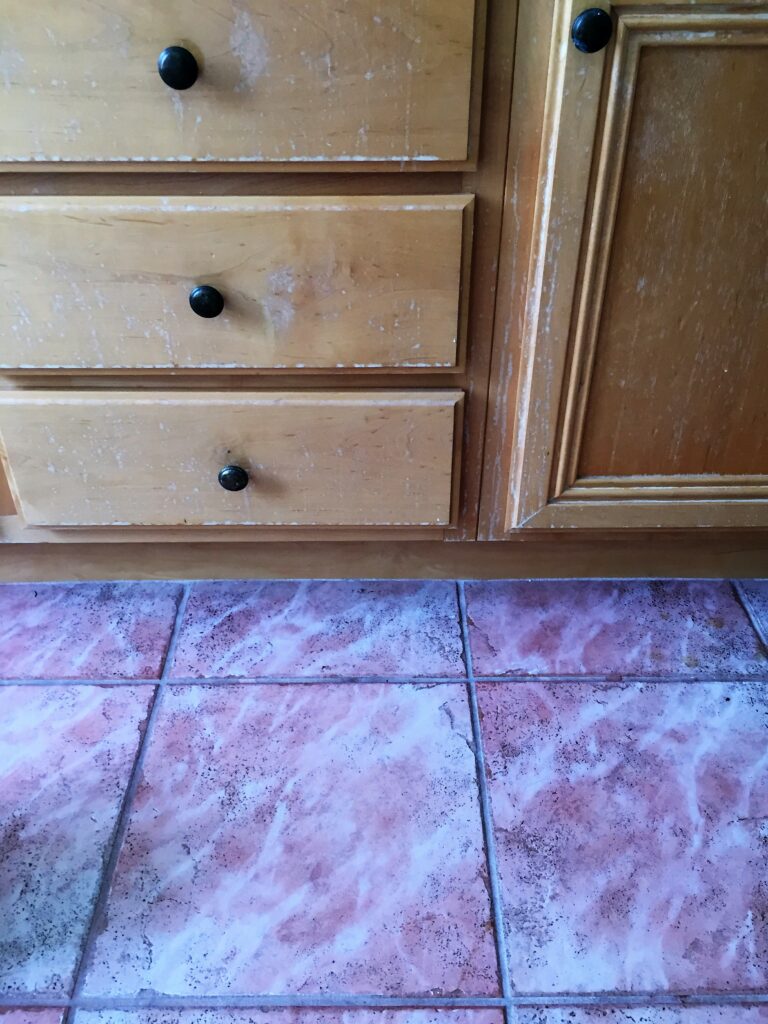 How to refinish bathroom cabinets with professional results, featured by top DIY blog, Domestic Blonde: before picture