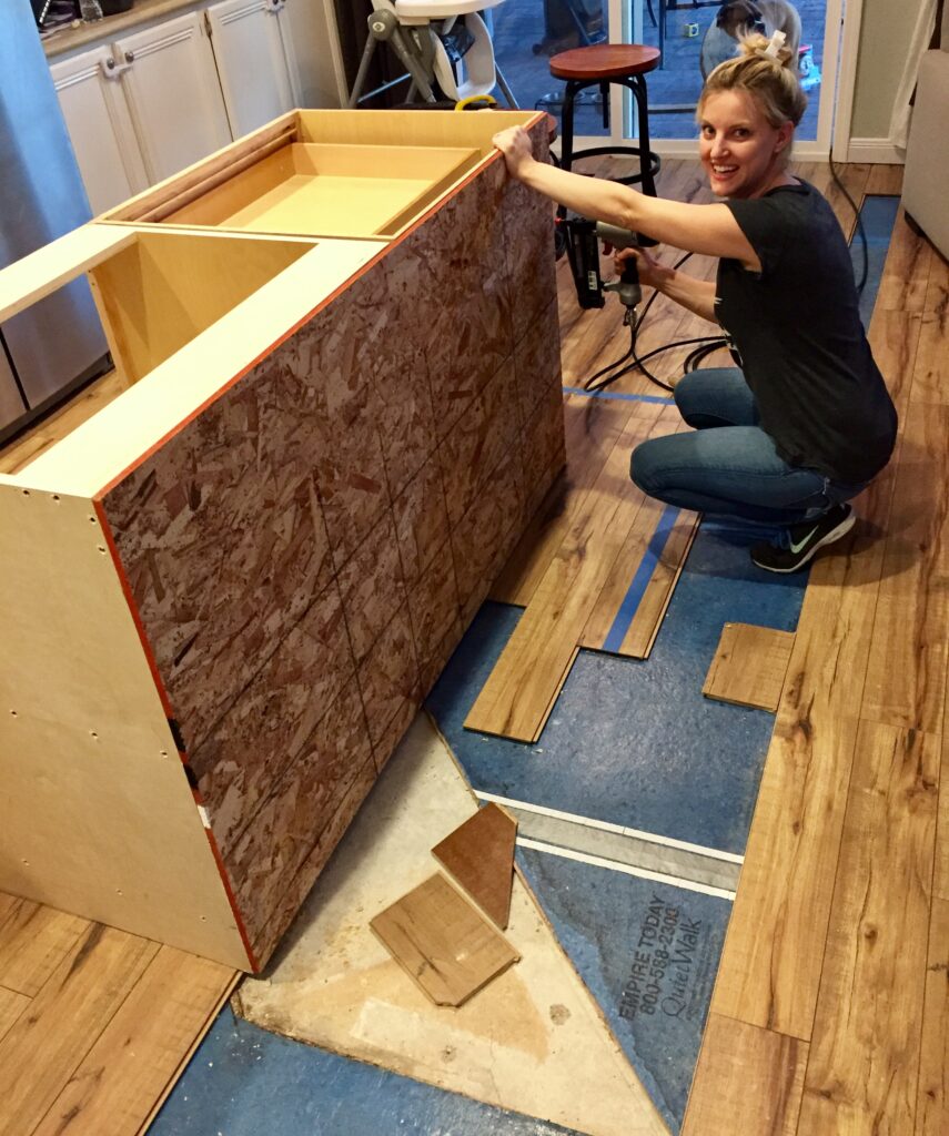A Diy Kitchen Island Make It Yourself, How To Install Vinyl Plank Flooring Around A Kitchen Island