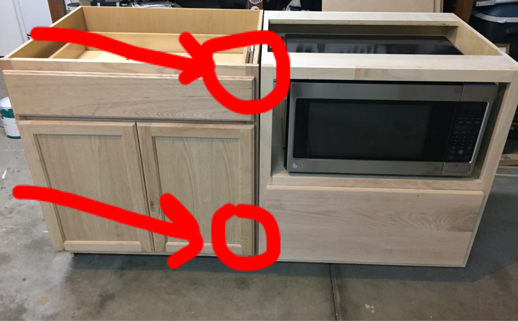 Diy kitchen island with shop microwave