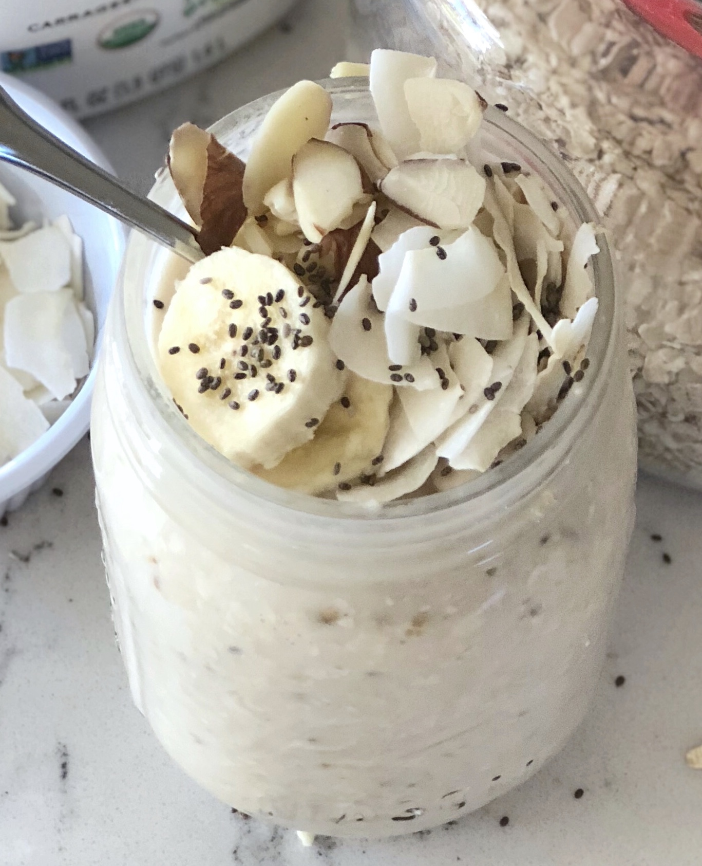 Banana, Coconut & Chia Overnight Oats