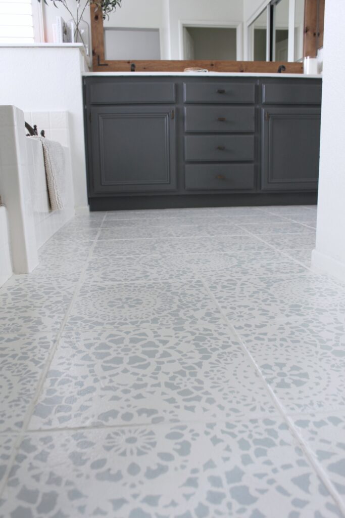 Stencil Tile Floor: One Year On