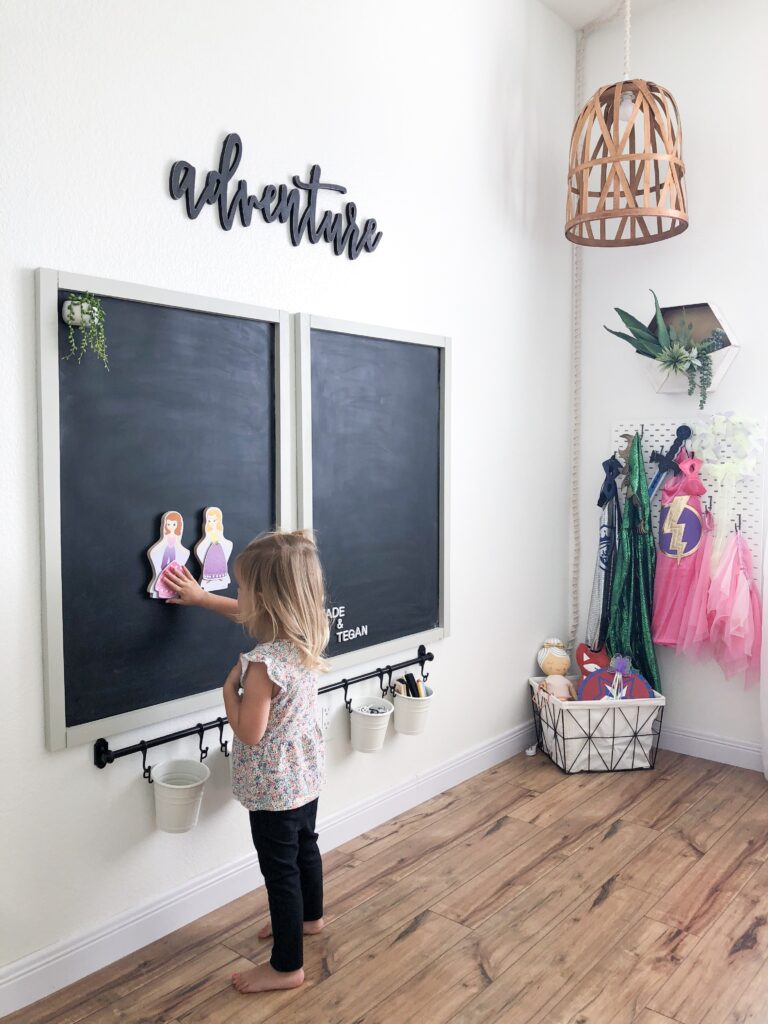 DIY Magnetic Chalkboard featured by top DIY blog, Domestic Blonde