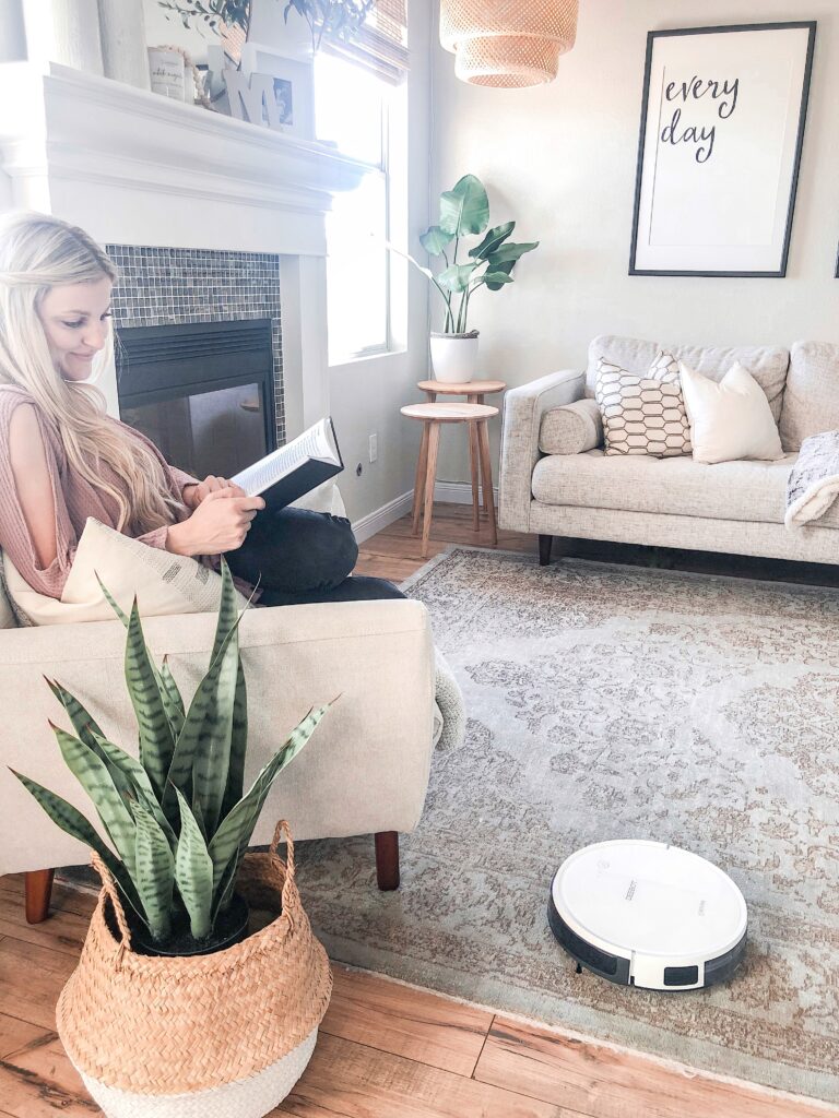 spring essentials for your home featured by top US lifestyle blog, Domestic Blonde: image of Ecovacs DEEBOT 600