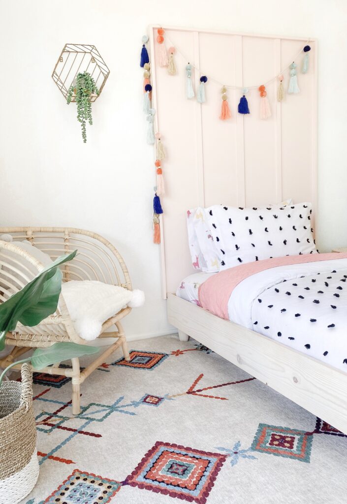 DIY Little Girl Headboard tutorial featured by top US DIY blog, Domestic Blonde.