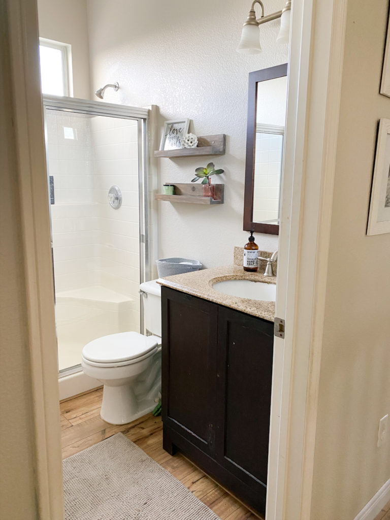Small Bathroom Remodel Ideas with before and after pictures featured by top US DIY blog, Domestic Blonde.