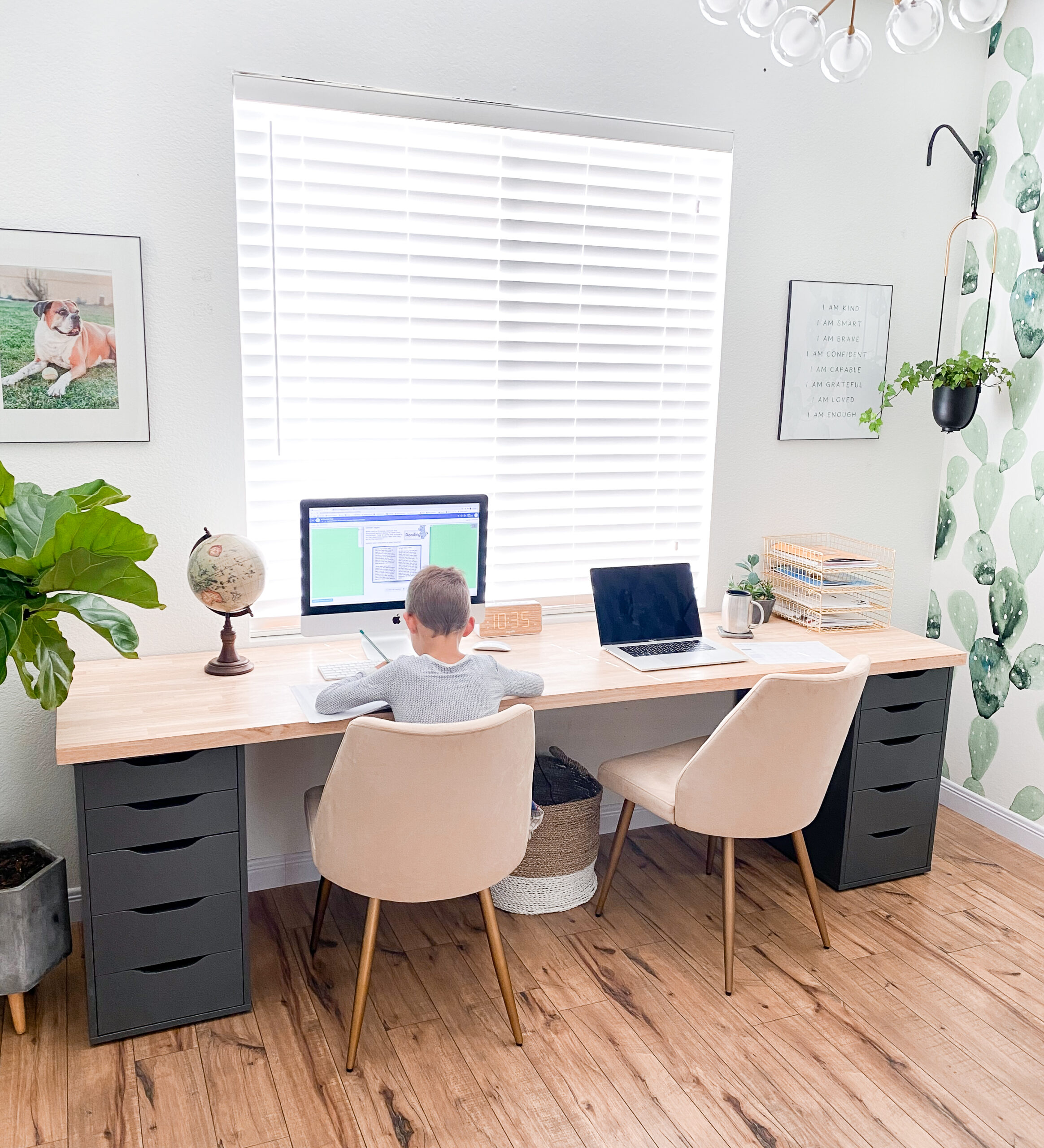 A Simple Home Office Desk For Two